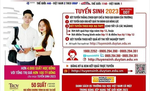 Thông tin tuyển sinh đại học Duy Tân năm 2023